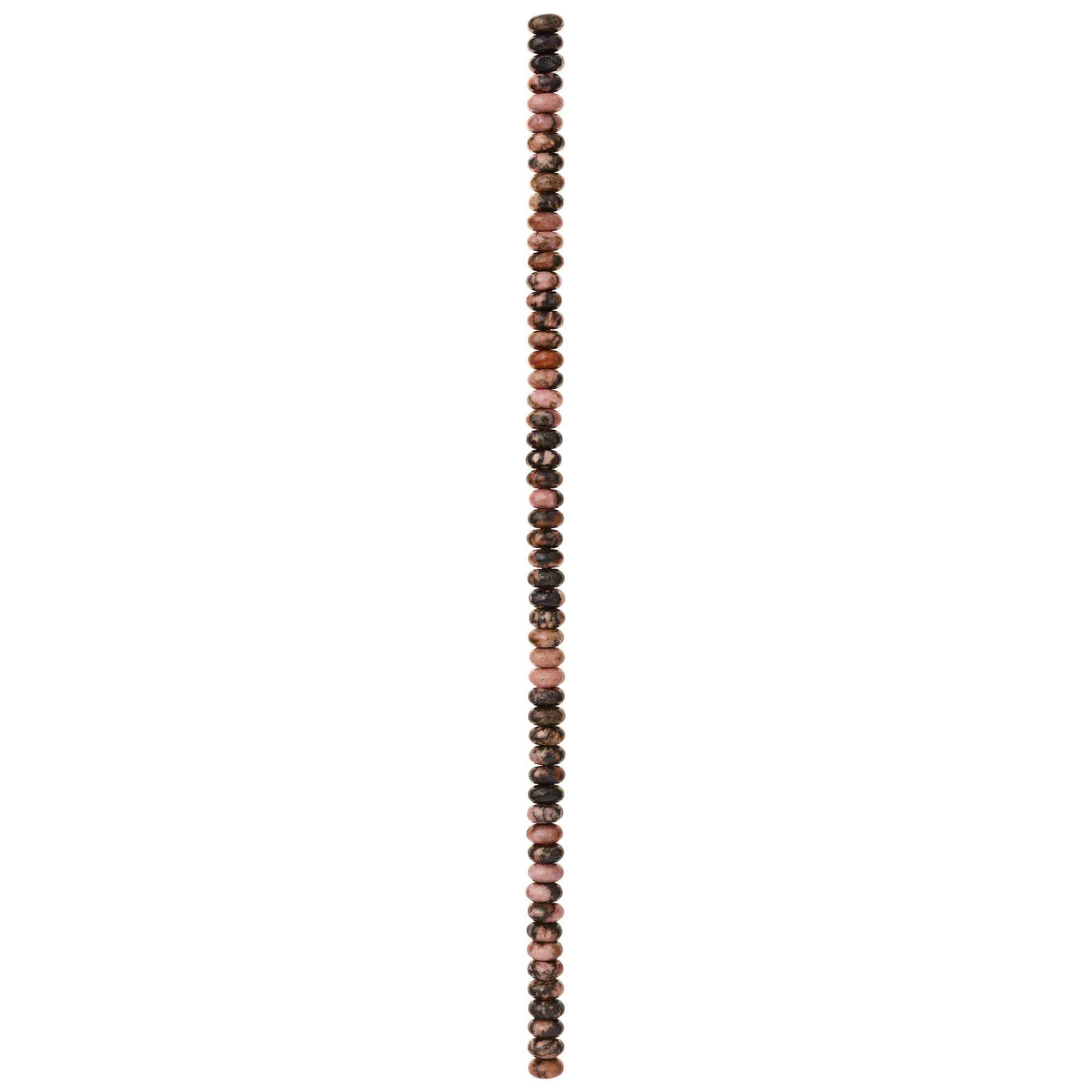 Rhodonite Rondel Beads by Bead Landing®, 6mm